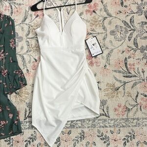 XOXO White Asymmetrical Dress